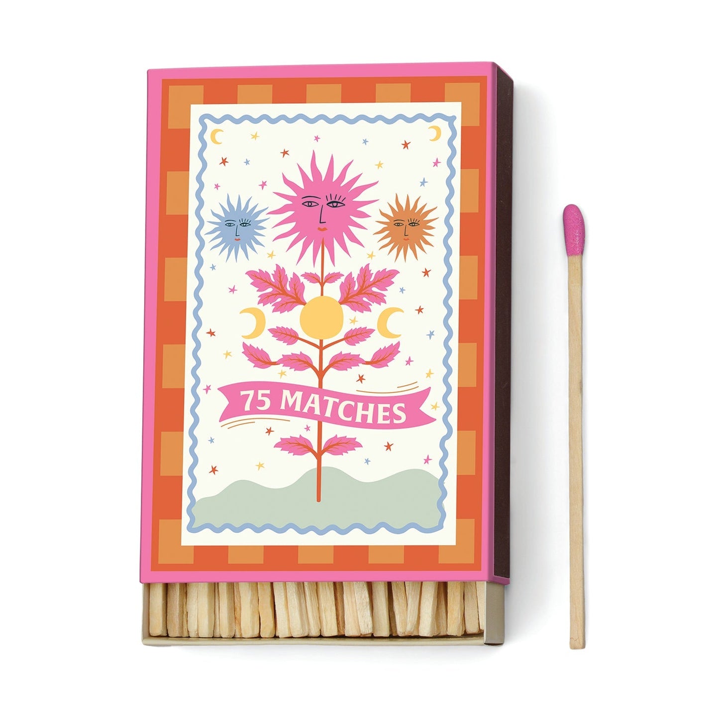 A Dopo "Sun" Pink Boxed Matches with 75 Matches