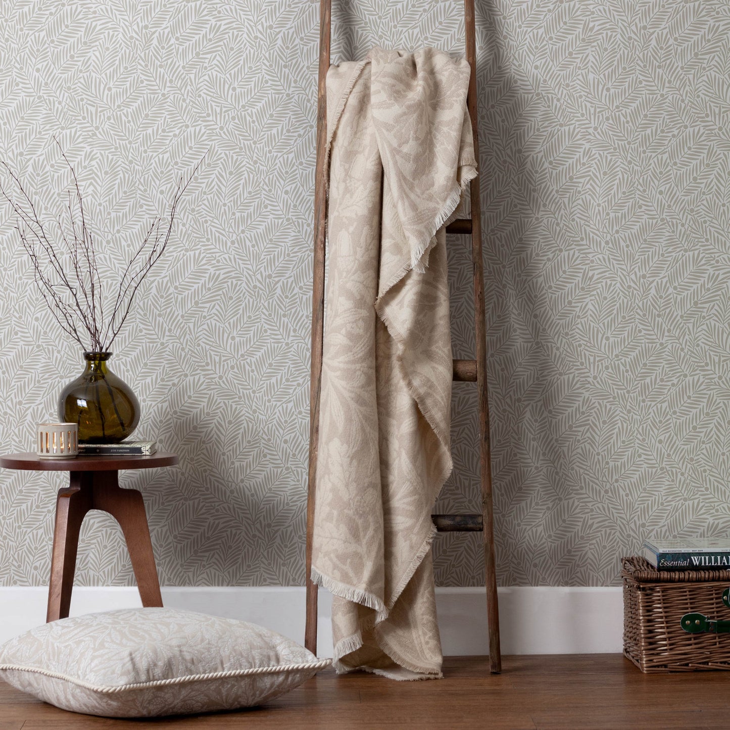 Morris & Co. Acorn Tonal Jacquard Throw Linen