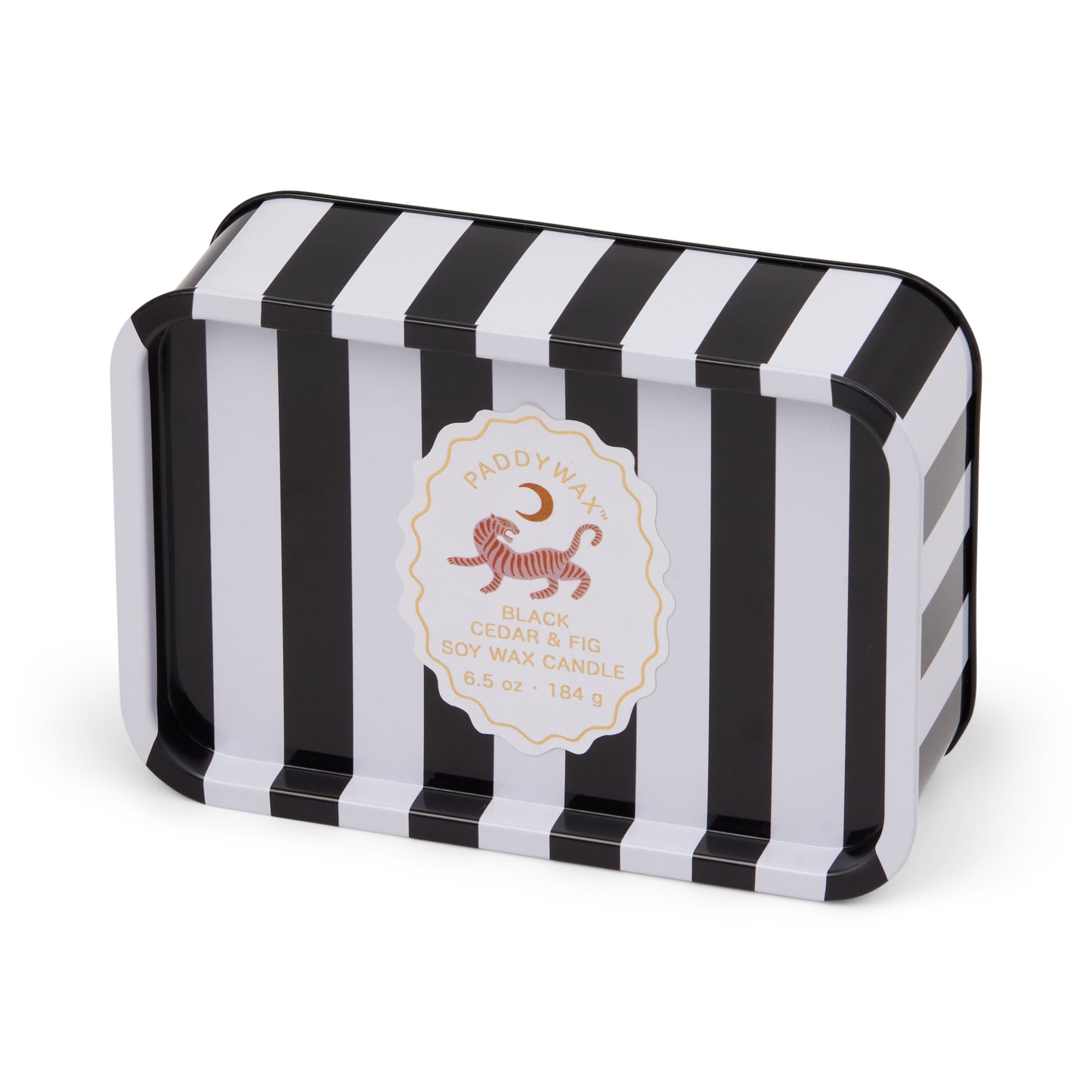 A Dopo Tiger Printed Tin Candle - Black Cedar & Fig