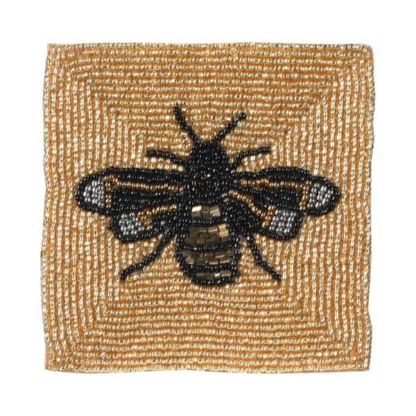 Set of 4 Beaded Bee Coasters