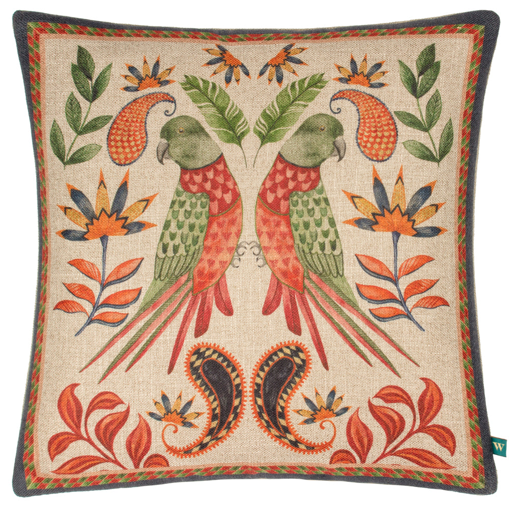 Akamba Parrot Duo Cushion - Cinnabar Red