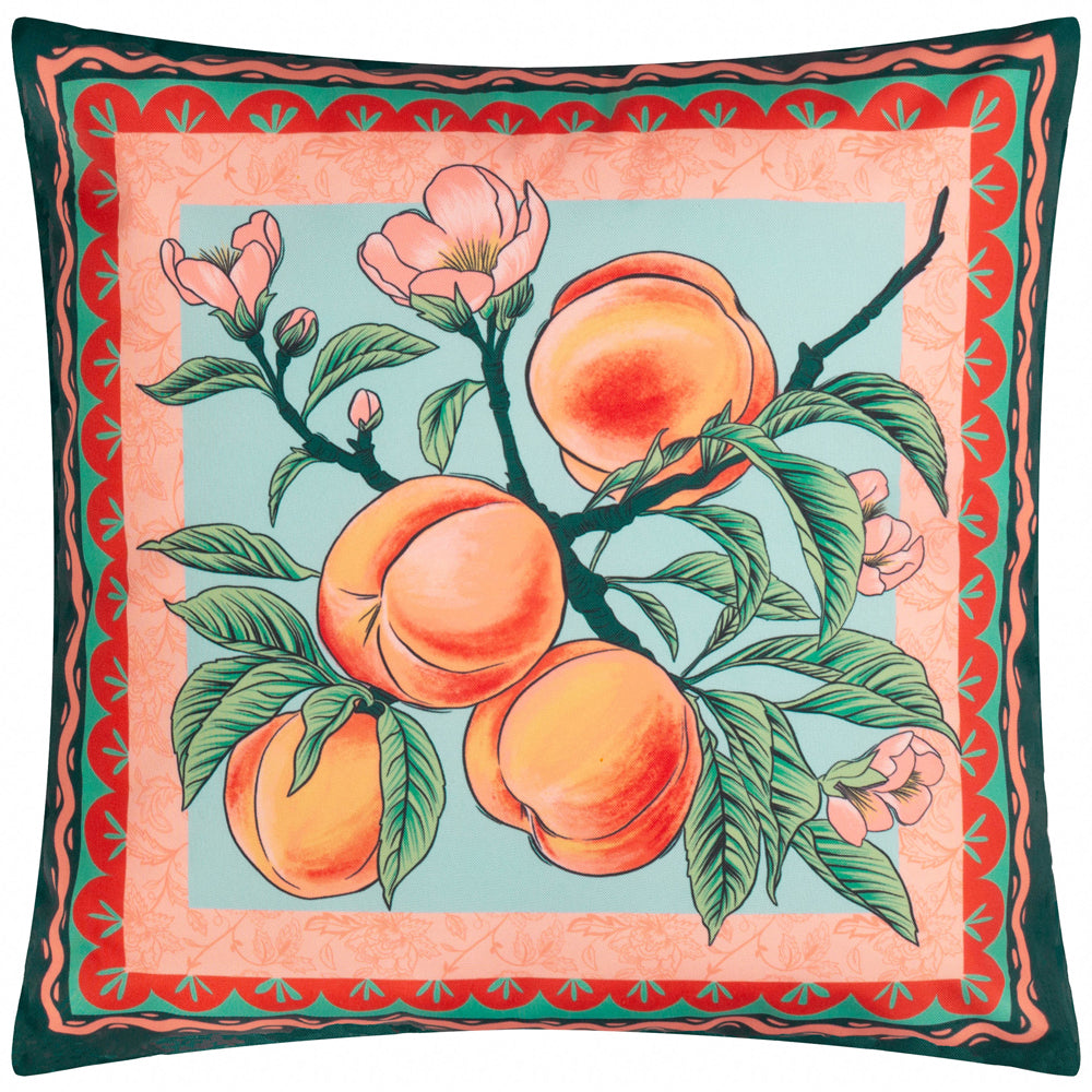 Anemone Peaches Printed Outdoor Cushion - Multicolour