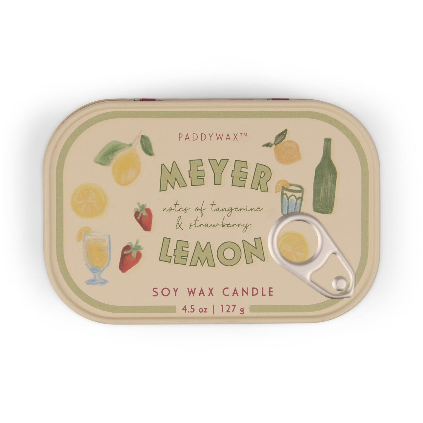Bistro Lemon Embossed Printed Tin Candle - Meyer Lemon