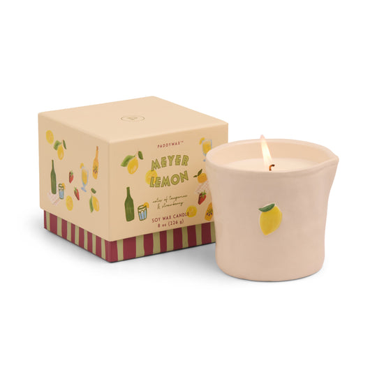 Meyer Lemon Embossed Bistro Ceramic Boxed Candle