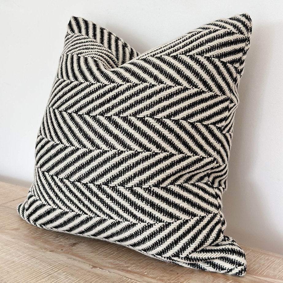 Black and Cream Chevron Print Cushion HOME Harborough