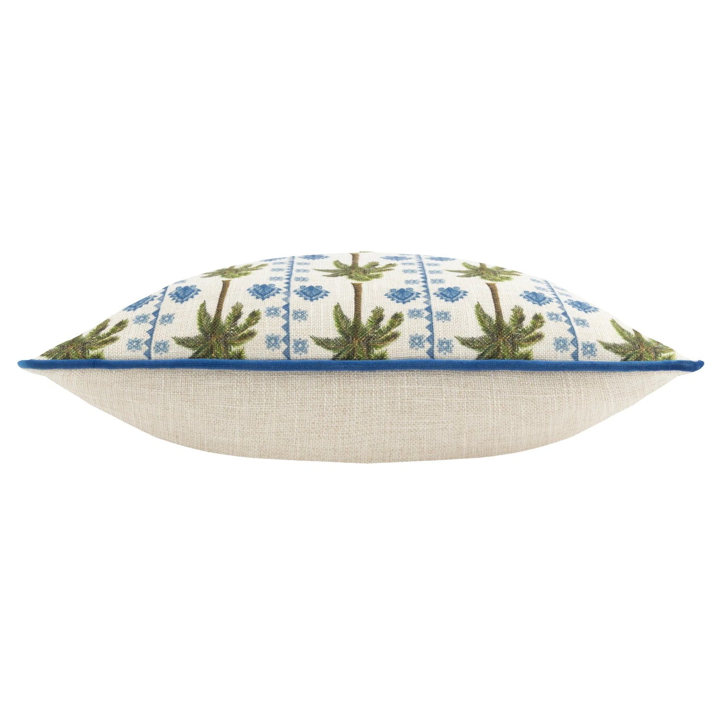 Blue & Green Palm Tropical Jungle Cushion