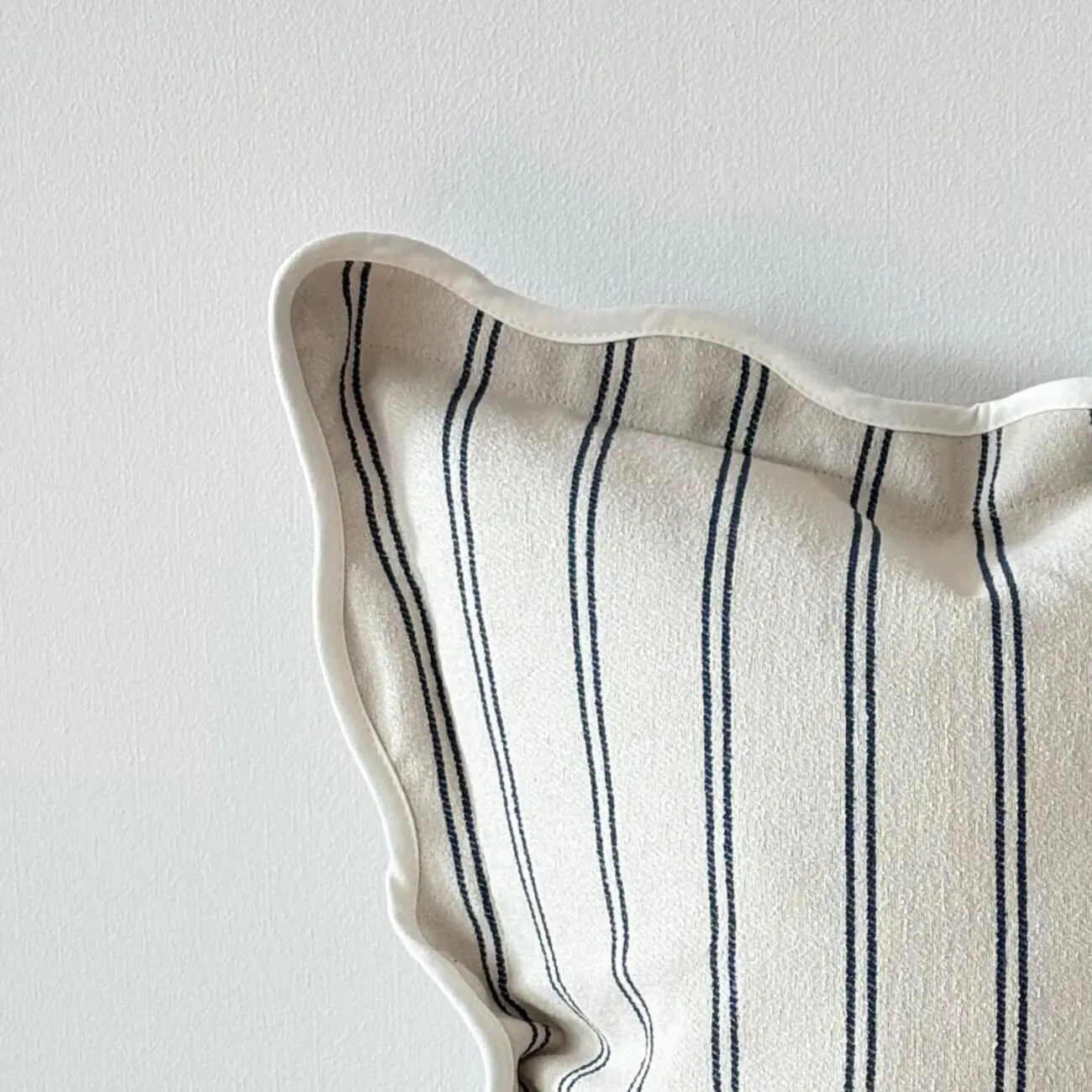 Chloe Nautical Stripe Scalloped Edge Cushion