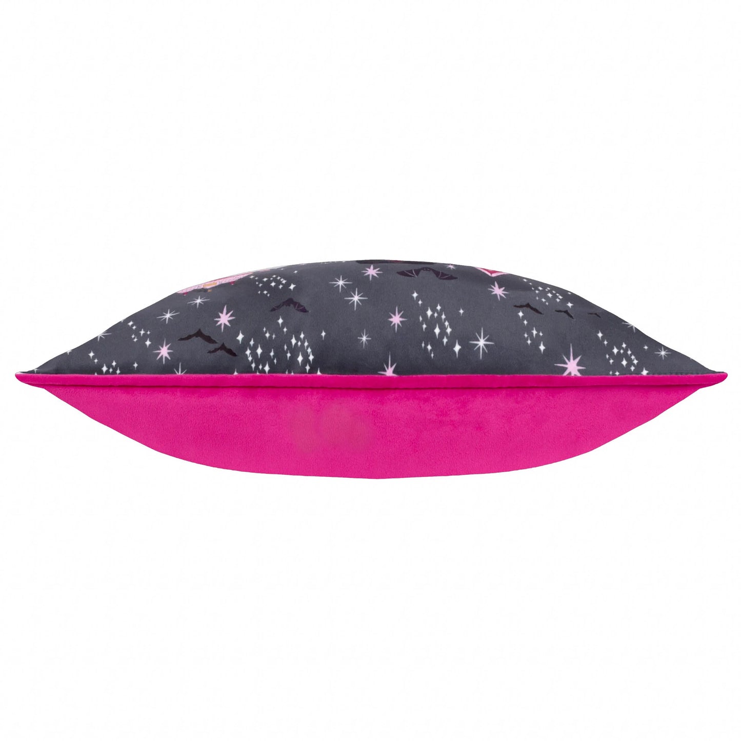 Black & Pink Velvet Halloween Piped Cushion