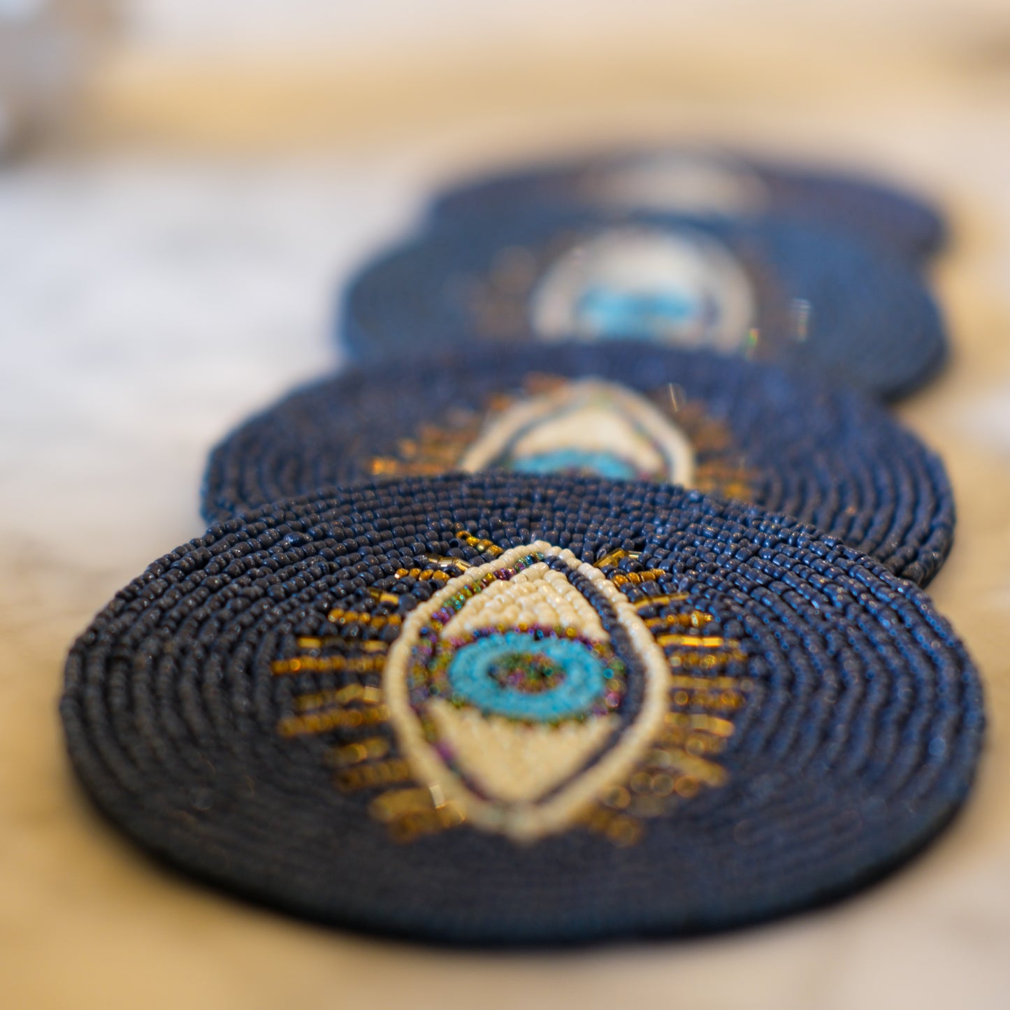 Set of 4 Blue Evil Eye Coasters