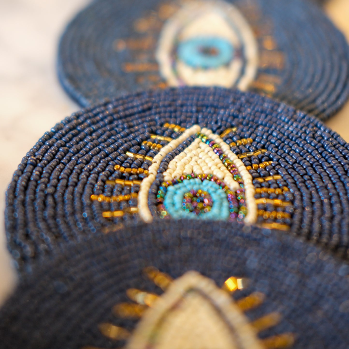 Set of 4 Blue Evil Eye Coasters