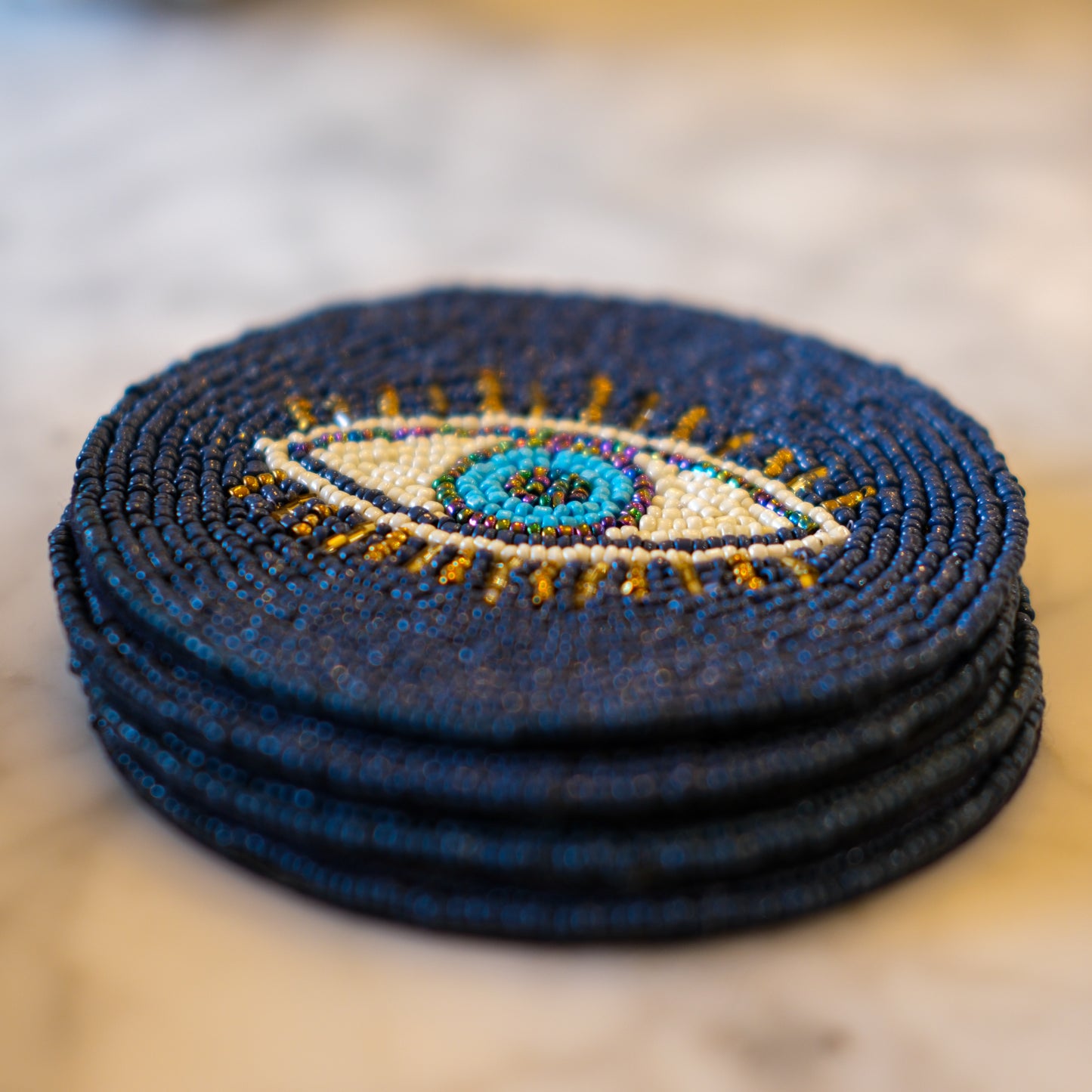 Set of 4 Blue Evil Eye Coasters