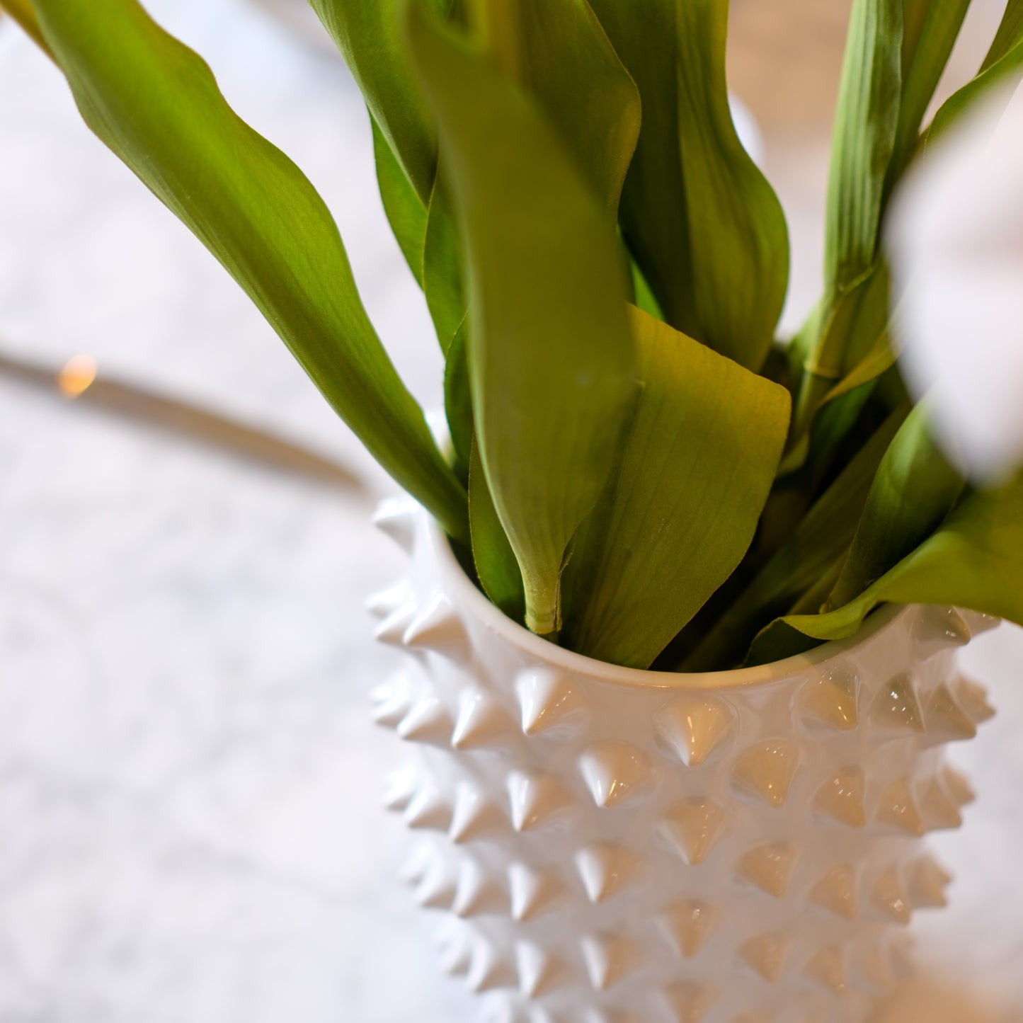 White Ceramic Spike Vase