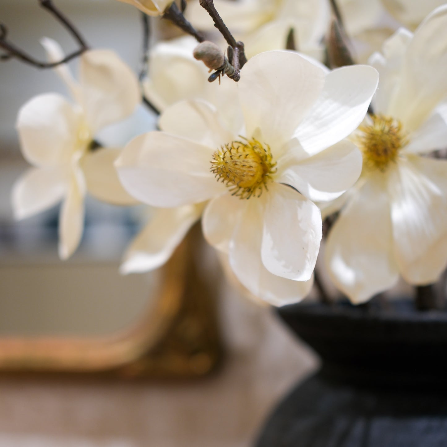 Faux Magnolia Branch Spray