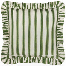 Feeoni Ruffled Cotton Cushion Willow Green