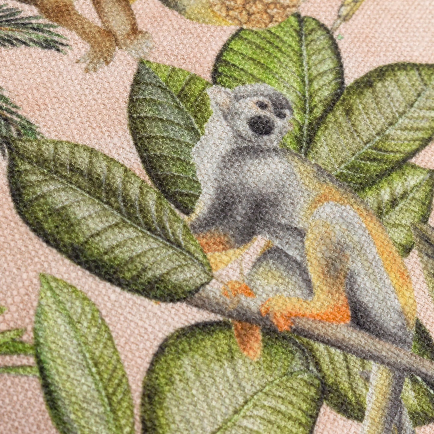 Green & Peach Tropical Jungle Cushion