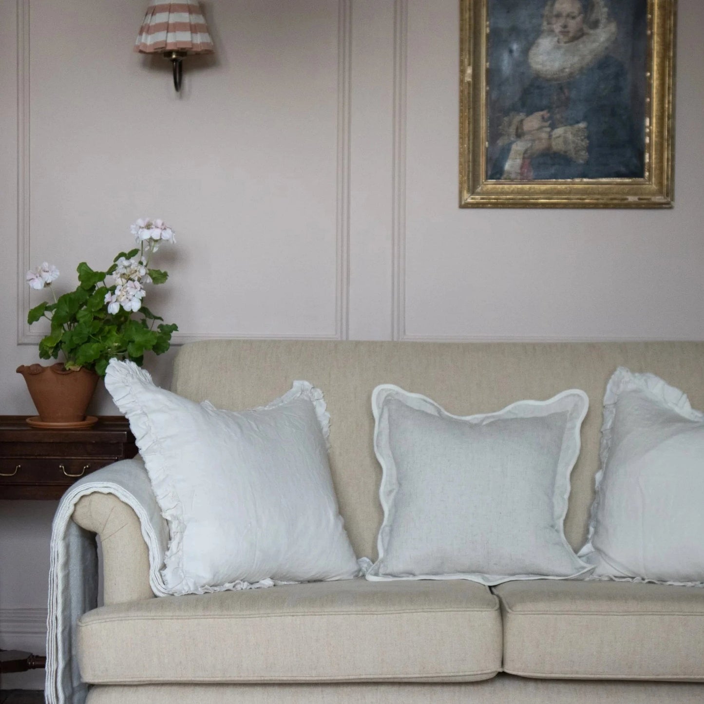 Cream Ruffle Cushion