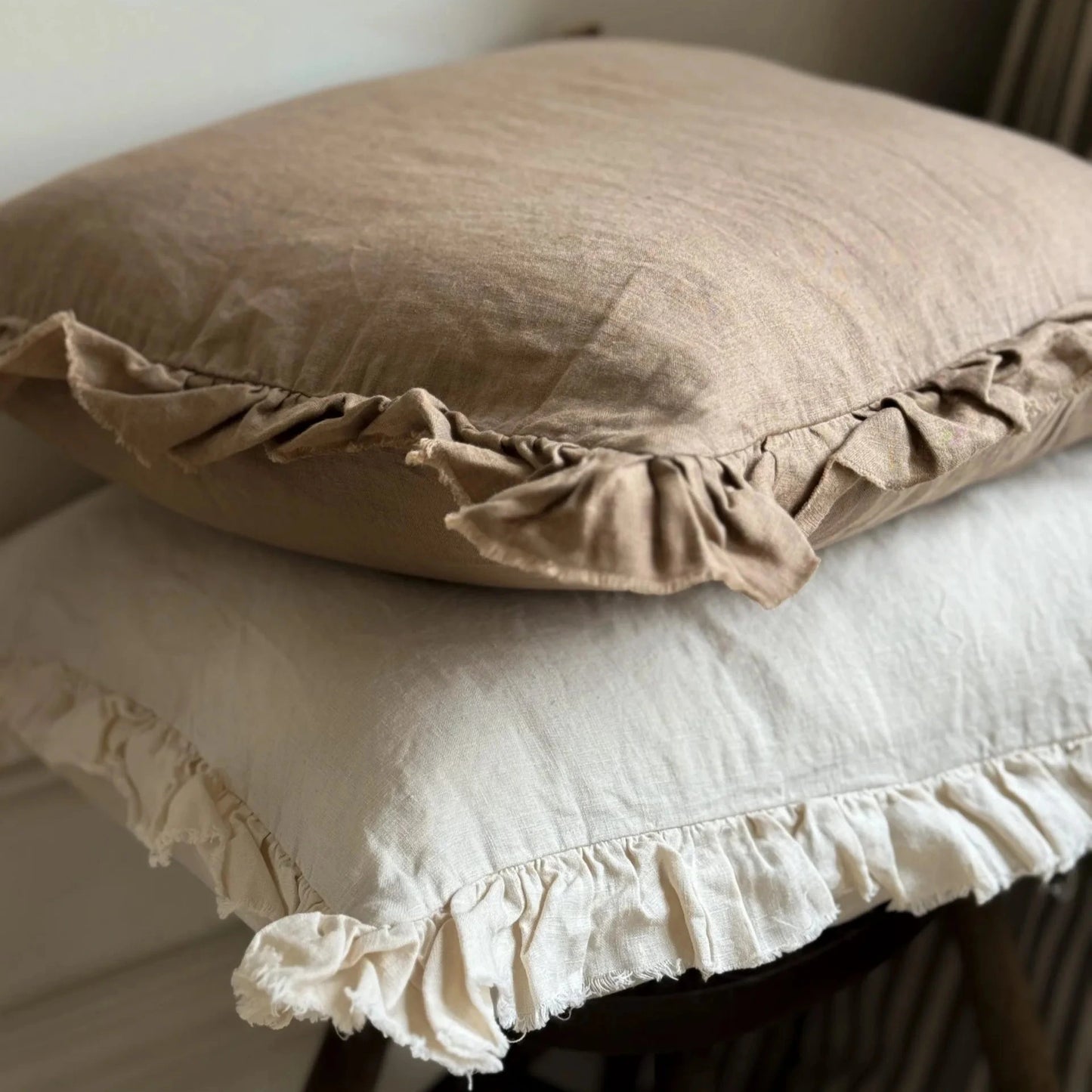 Cream Ruffle Cushion