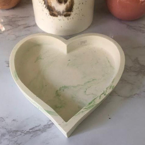 Green Marble Heart Dish