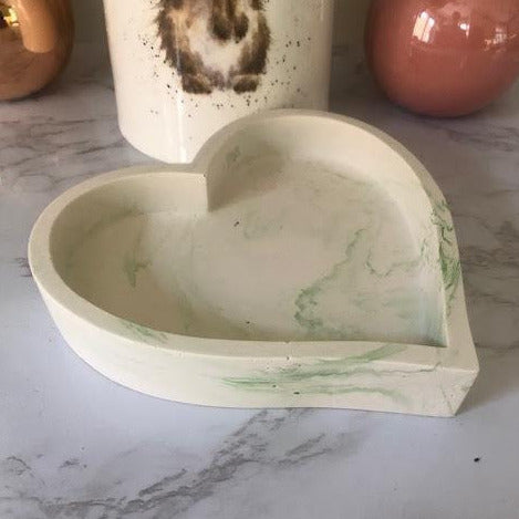 Green Marble Heart Dish