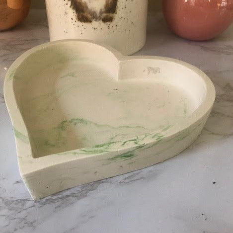 Green Marble Heart Dish