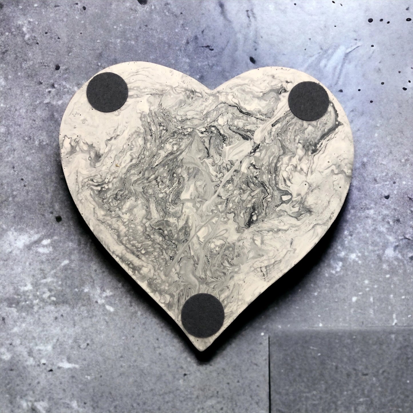 Grey Marble Heart Dish