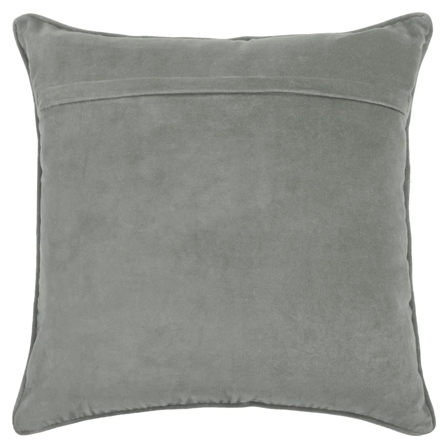 Herb Embroidered Feather Cushion Steel