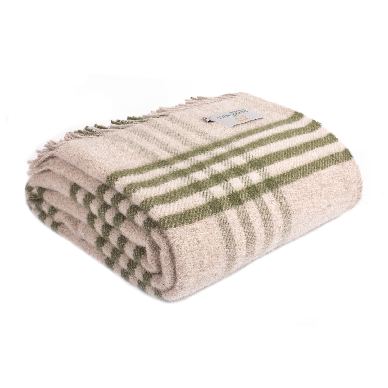 Tweedmill Hex Check Olive Throw