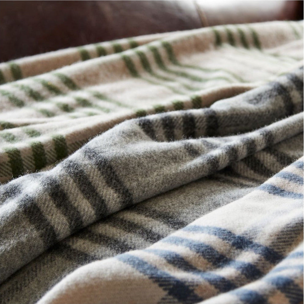 Tweedmill Hex Check Olive Throw