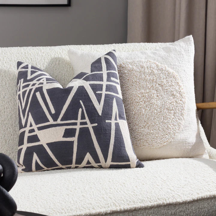 Vannes Embroidered Cushion Dusk