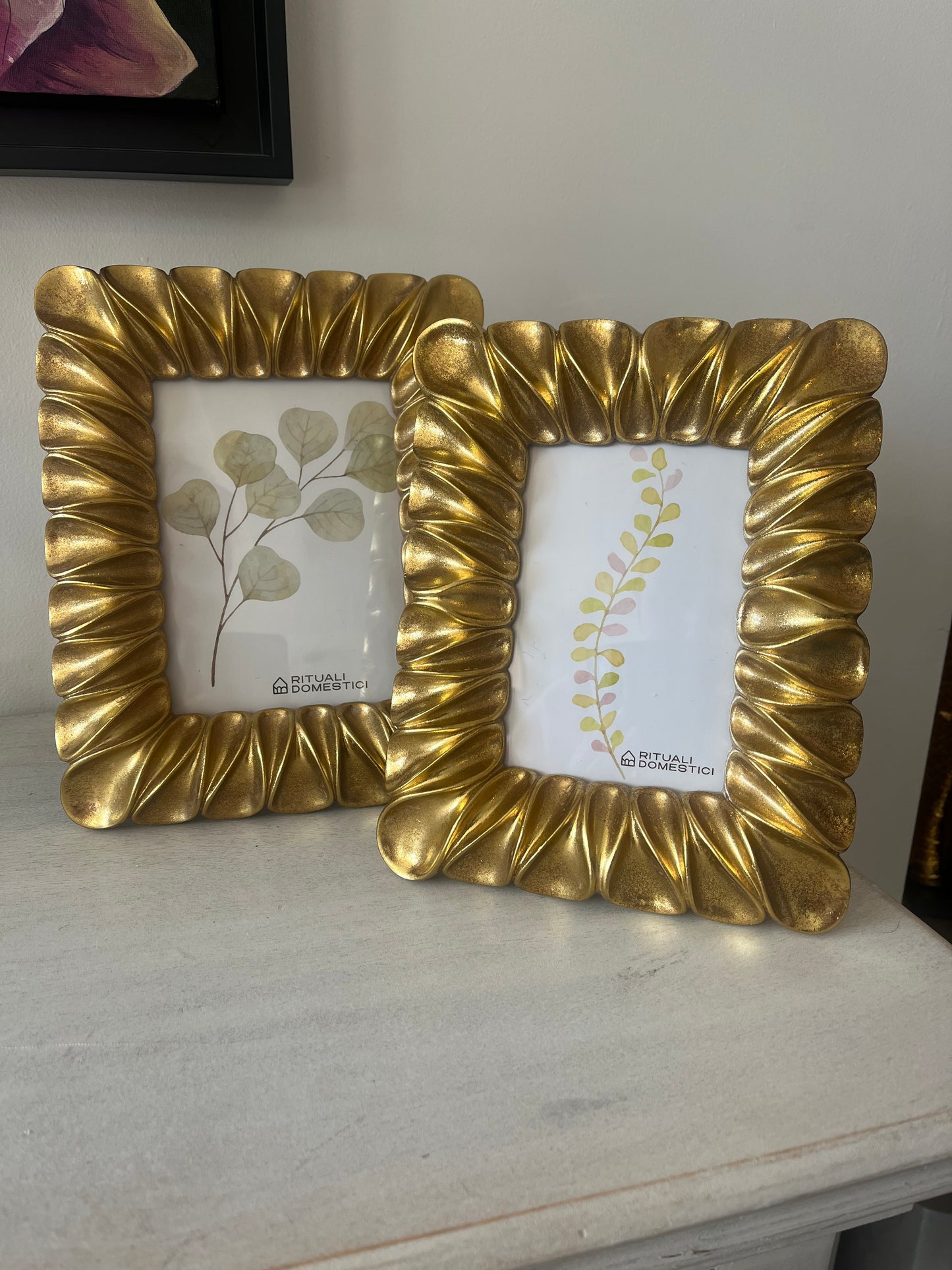 Small Gold Pleated Photo Frame