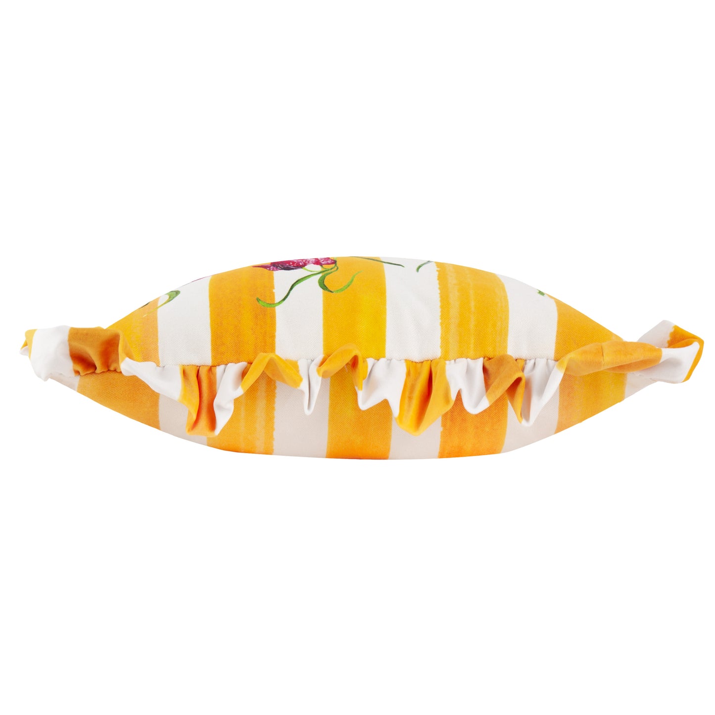Marais Fritillaries Printed Chenille Cushion Yellow