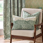 Morris & Co. Marigold Piped Jacquard Cushion - Leaf
