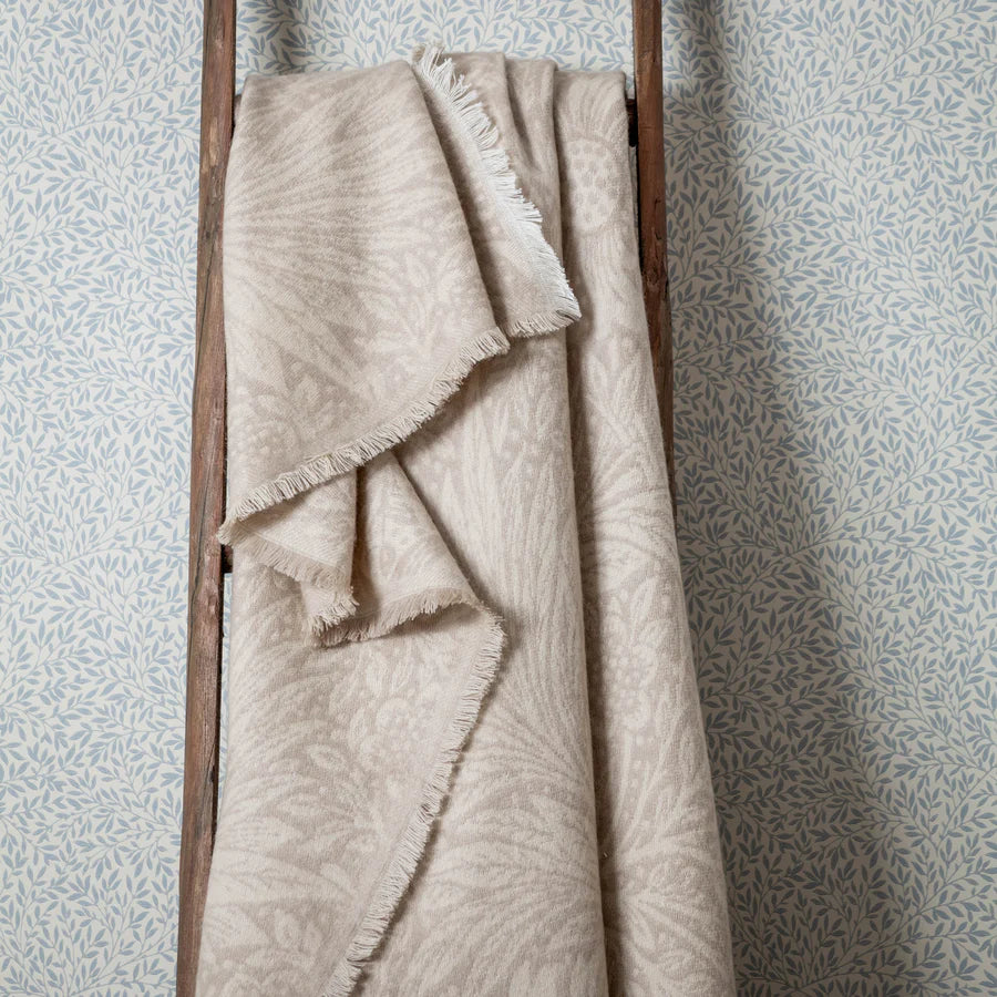 Morris & Co. Marigold Jacquard Throw - Stone