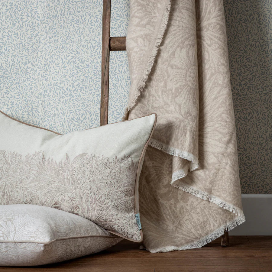 Morris & Co. Marigold Jacquard Throw - Stone