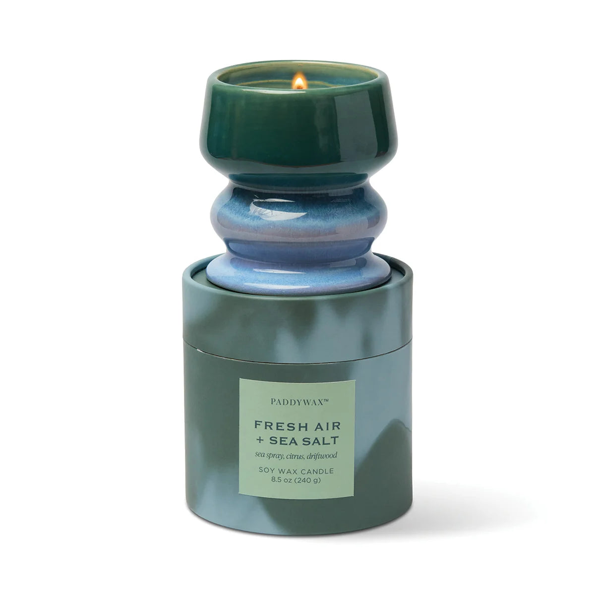 Melt Ombre Blue & Green Ceramic Candle – Fresh Air & Sea Salt