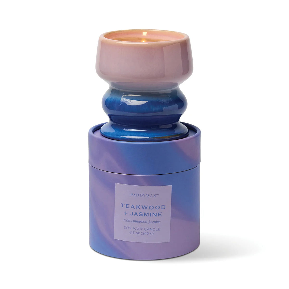 Melt Ombre Lilac & Blue Ceramic Candle – Teakwood & Jasmine