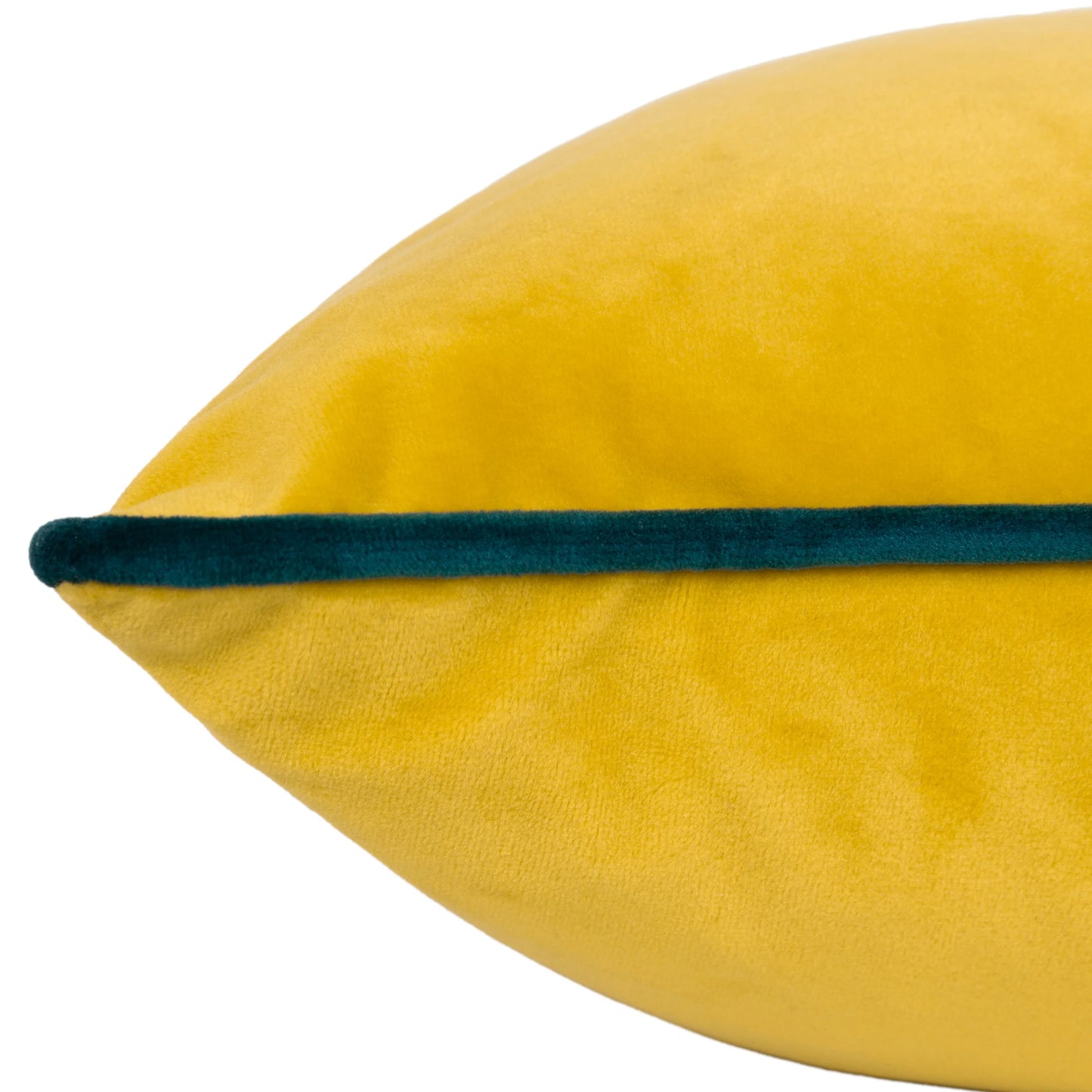 Large Piped Velvet Cushion in Cylon & Teal
