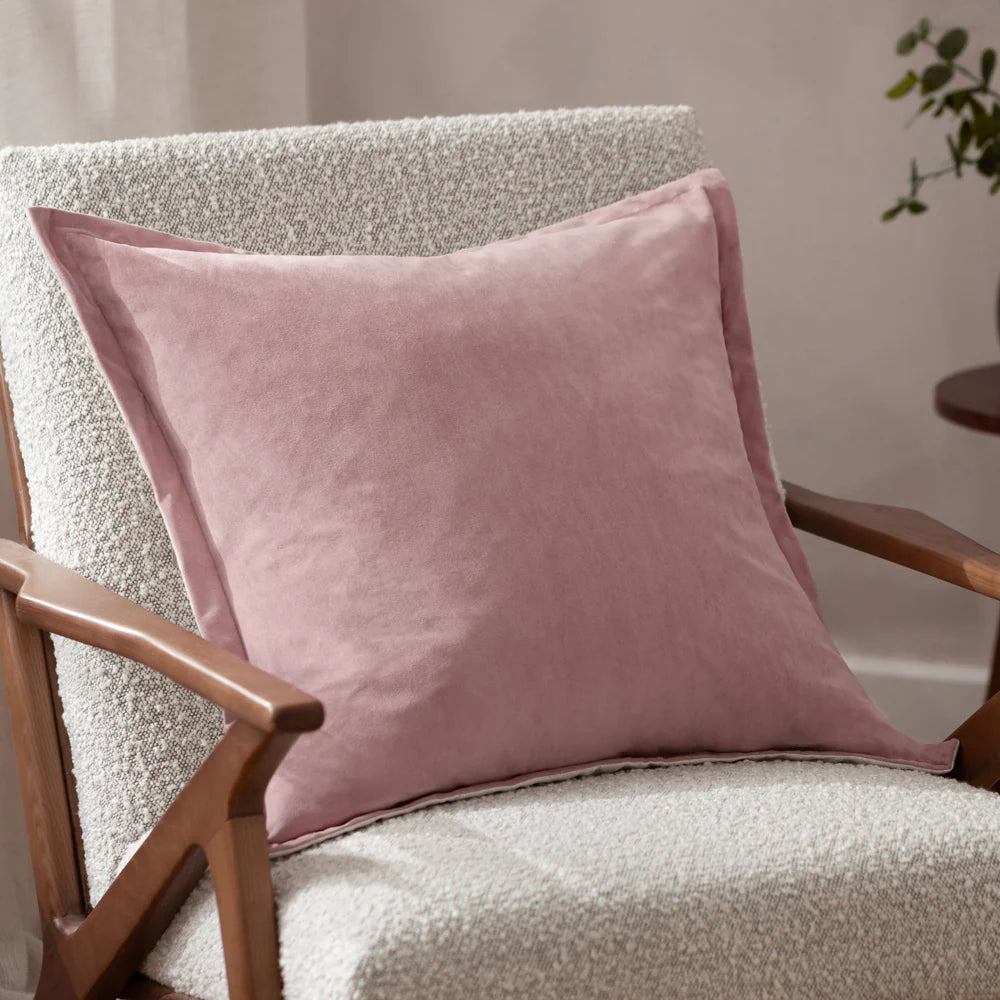 Merton Square Velvet Cushion Dusty - Rose