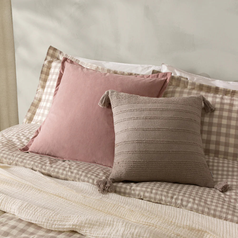 Merton Square Velvet Cushion Dusty - Rose