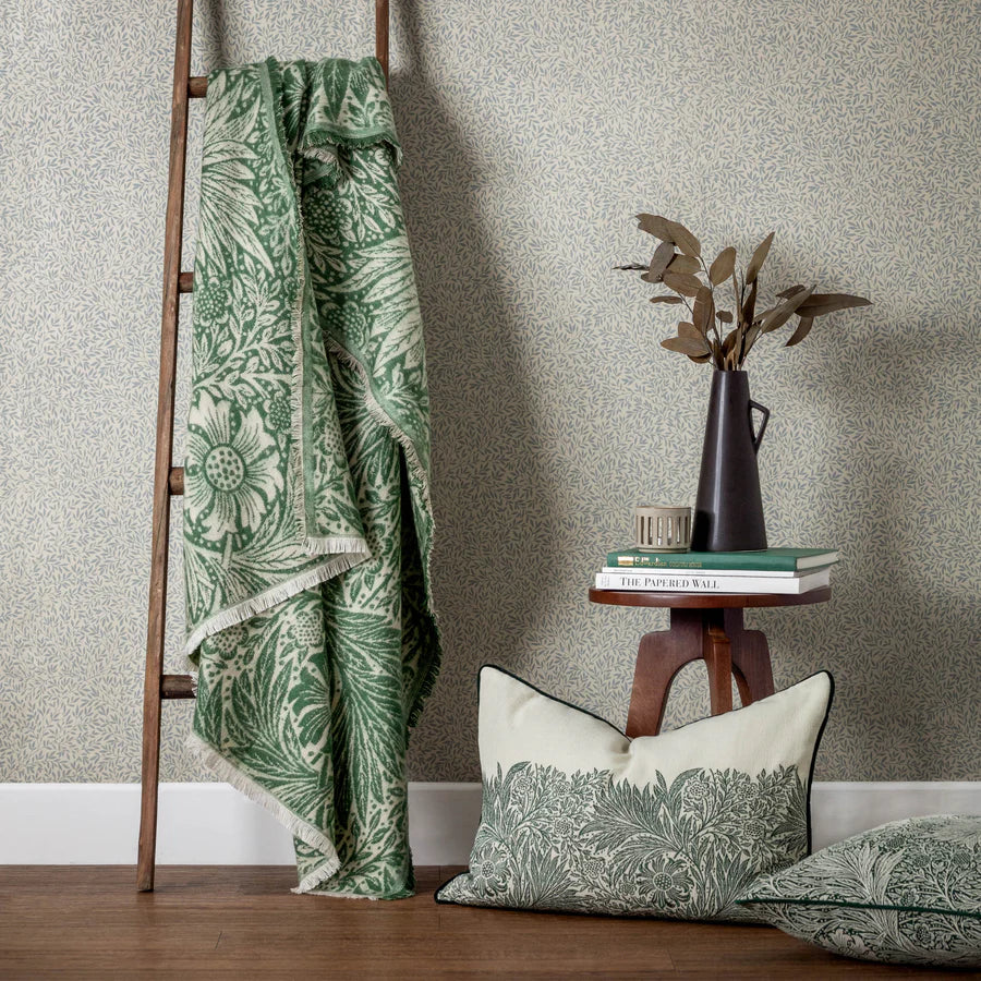 Morris & Co. Marigold Jacquard Throw - Green