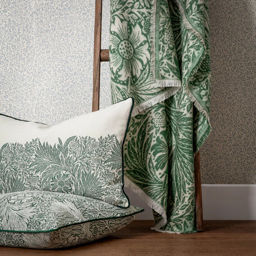 Morris & Co. Marigold Jacquard Throw - Green