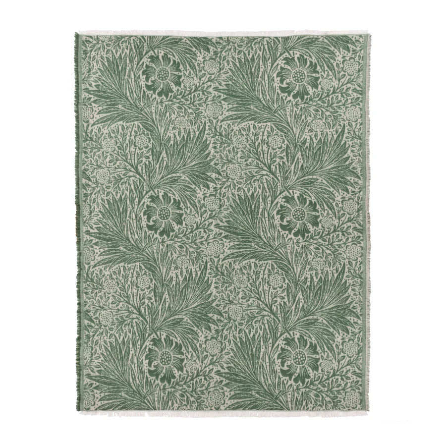 Morris & Co. Marigold Jacquard Throw - Green