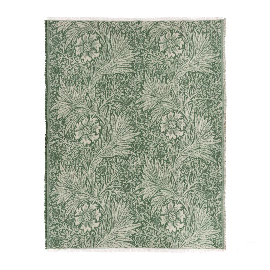Morris & Co. Marigold Jacquard Throw - Green