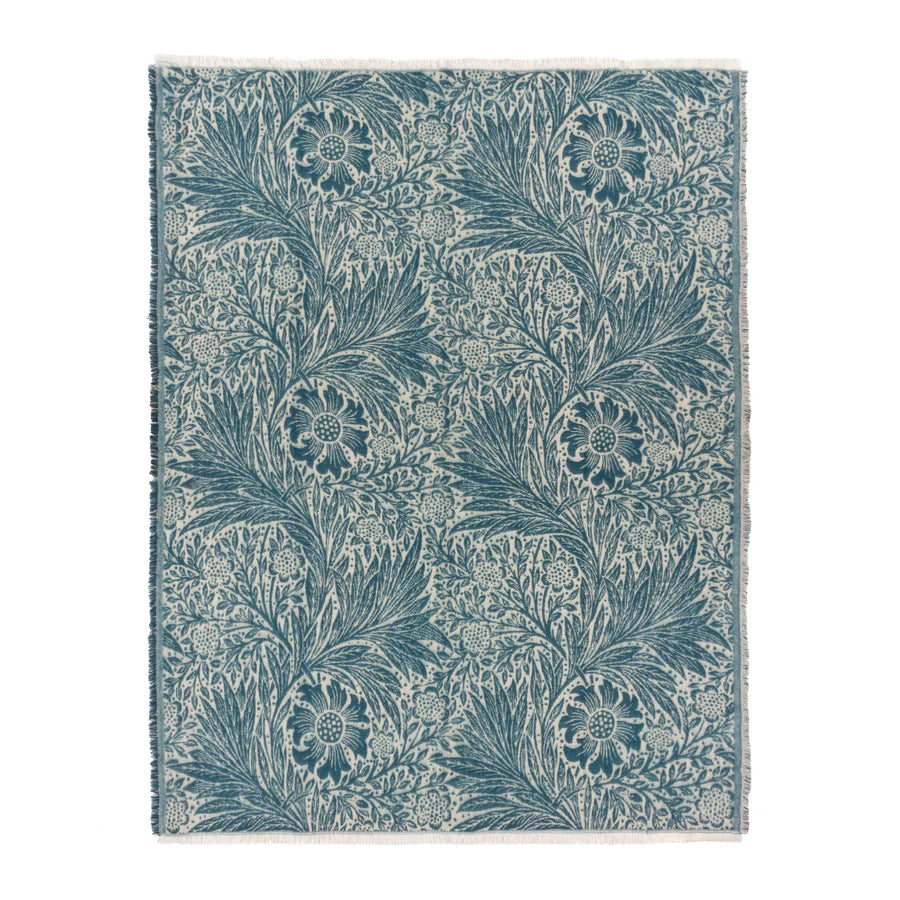Morris & Co. Marigold Jacquard Throw - Indigo