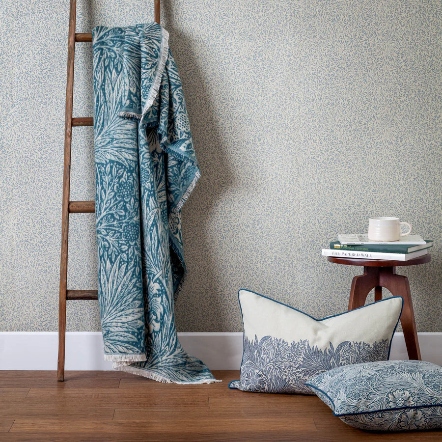 Morris & Co. Marigold Jacquard Throw - Indigo