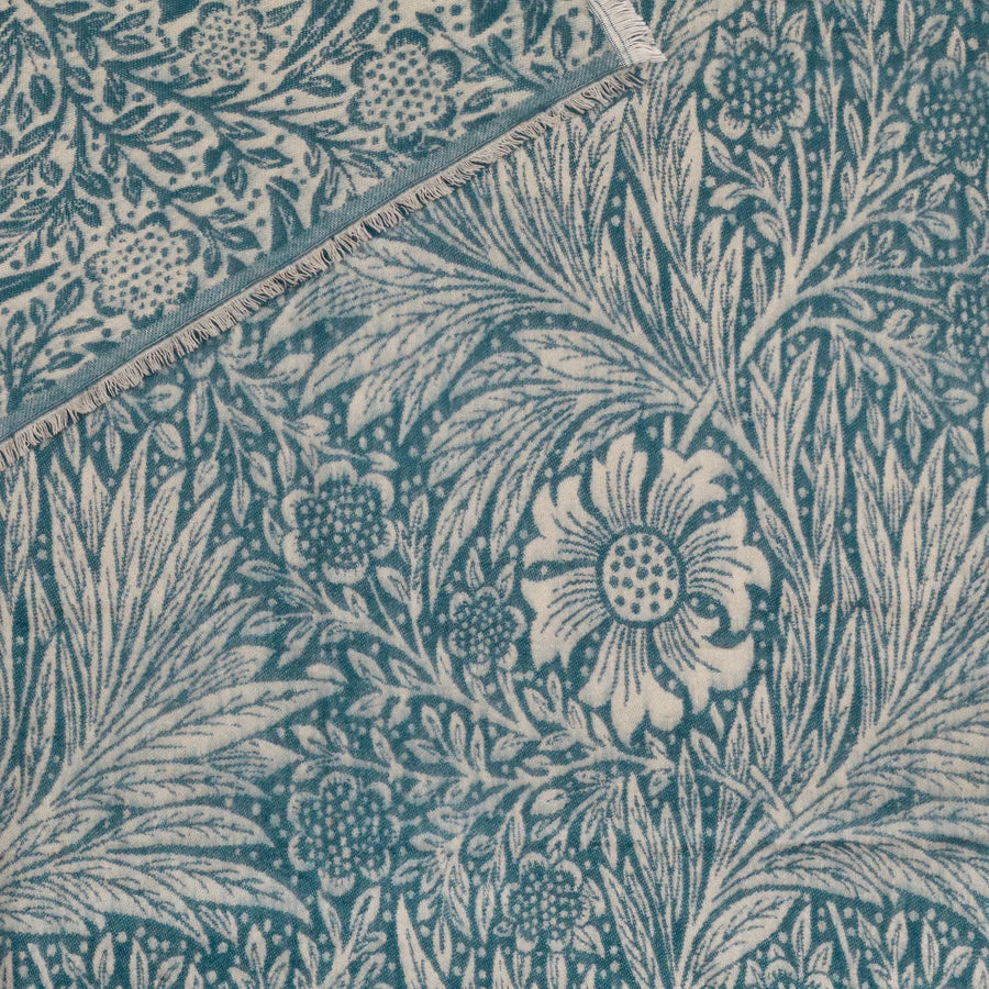Morris & Co. Marigold Jacquard Throw - Indigo