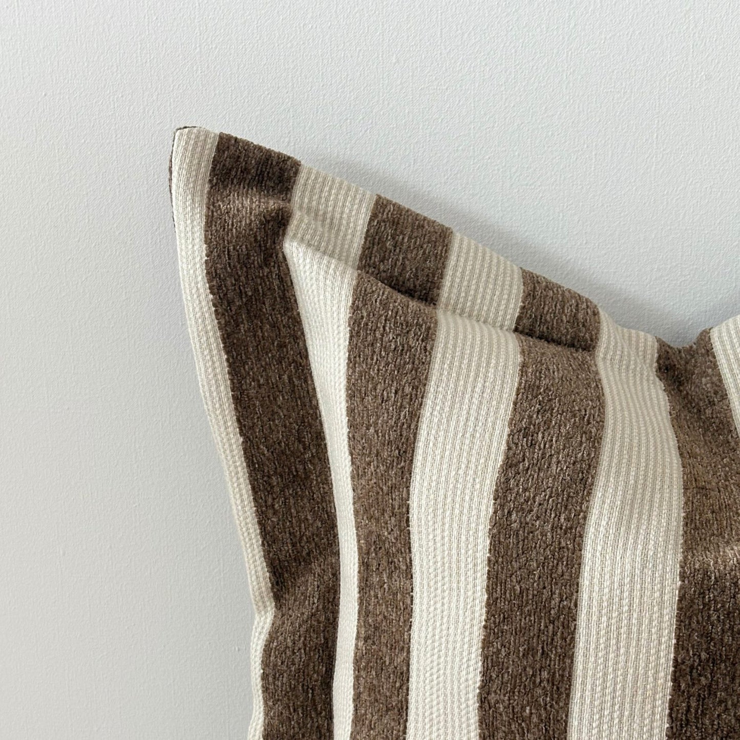 Orla Coffee Brown Stripe Cushion