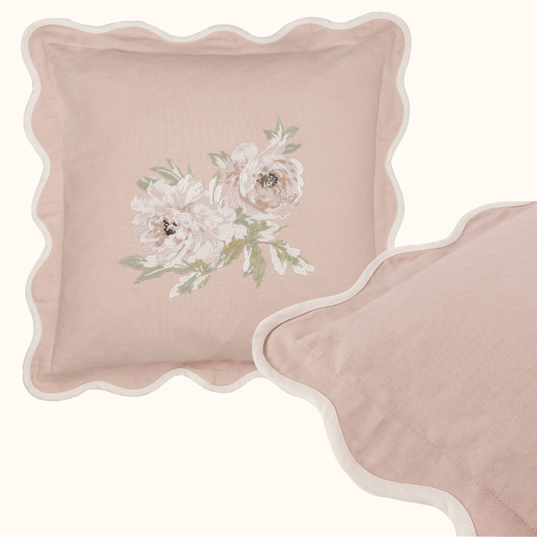 Sanderson Adele Floral Embroidered Cushion Rose