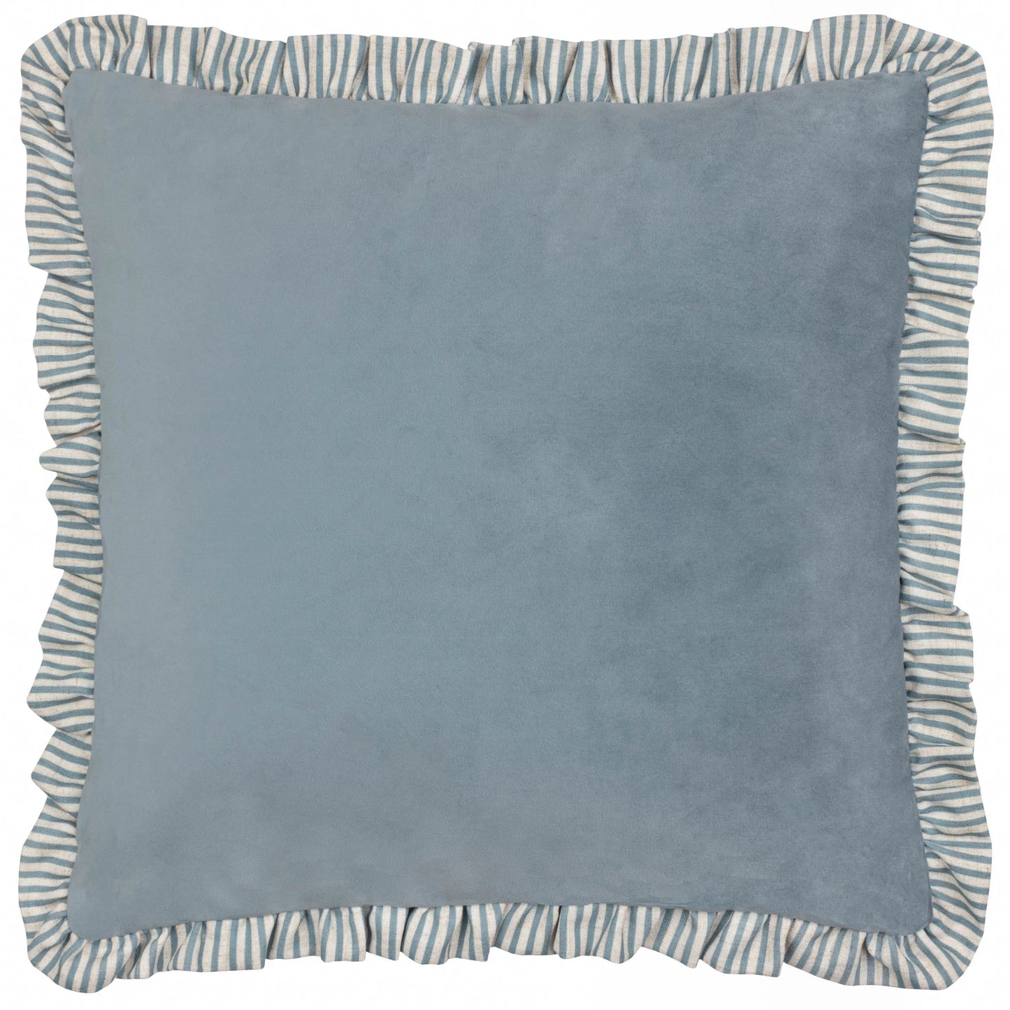 Solene Ruffle Matte Velvet Cushion Blue