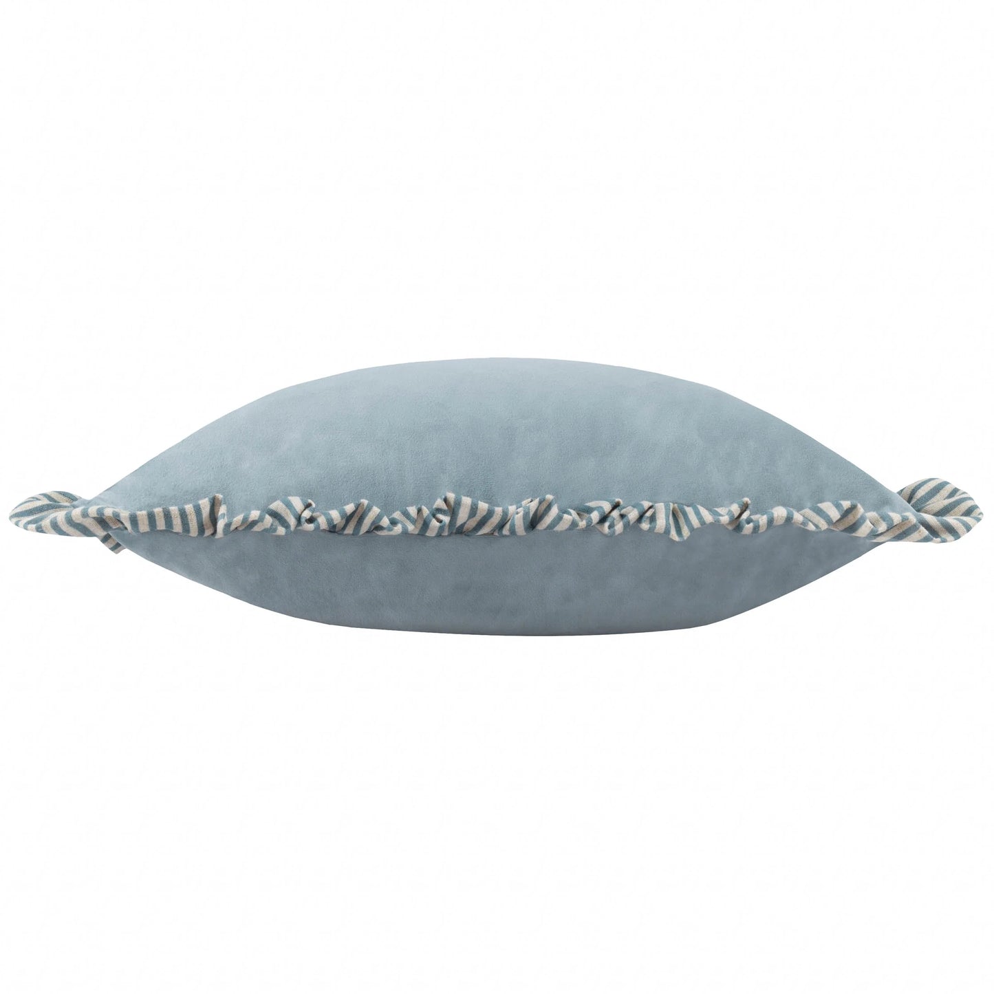 Solene Ruffle Matte Velvet Cushion Blue